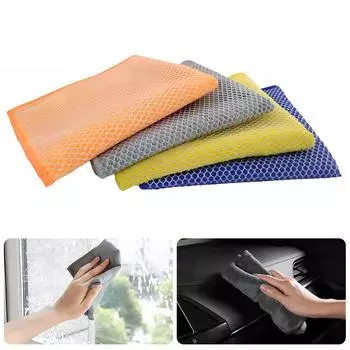 Инструменты для чистки автомойки Салфетка для стола из ультратонкого волокна, утолщенная хлопковая салфетка для мытья посуды, двухстороннее сетчатое полотенце для кухни белый