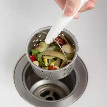 Инструменты для чистки кухонной раковины, настенный зажим для мусора, пинцет, инструмент для чистки волос, симпатичная утка, заколки для волос для раковины в ванной розовый