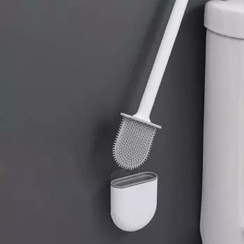 Инструменты для чистки туалетной щетки Насадки для настенной силиконовой щетки для туалета Вещи для ванной комнаты Бытовые принадлежности Товары белый