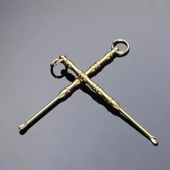 Инструменты для чистки ушных ложек из латуни, брелок для ключей, очиститель для ушных палочек, портативные ложки для удаления ушной серы