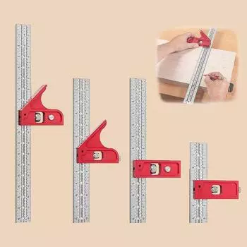 Инструменты для деревообработки Регулируемая раздвижная линейка Комбинированный угольник DIY Бытовой плотник Машинисты Прямоугольный треугольник Измерение
