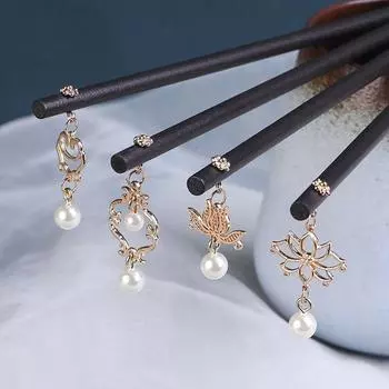 Инструменты для дизайна прически, женские заколки Hanfu, деревянные палочки для волос, корейский зажим для волос, китайская вилка для волос B