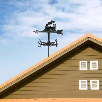 Инструменты для измерения сцены на крыше с лопастями Индикатор направления ветра для двора, сада, патио Cattle Grass Figure_35x75cm