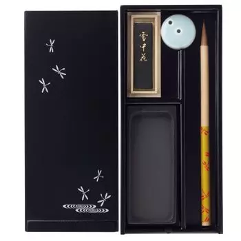 Инструменты для каллиграфии для взрослых Akashiya Набор для каллиграфии Echizen Lacquer Black Dragonfly Small AR-04ST