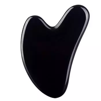 Инструменты для лица FUANKANG Gua Sha Черный камень Gua Sha Уход за кожей лица и тела Снятие мышечного напряжения Уменьшение отечности (черный), 1 кусок