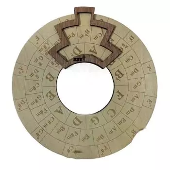 Инструменты для музыкального образования Гитара Колесо аккордов Круглое деревянное колесо Круглые музыкальные мелодии Инструменты Бас 16cm