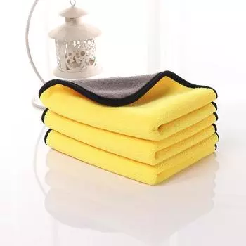 Инструменты для мытья автомобиля Толстые плюшевые мягкие чистящие полировальные полотенца из микрофибры 30x40 см 2PCS жёлтый