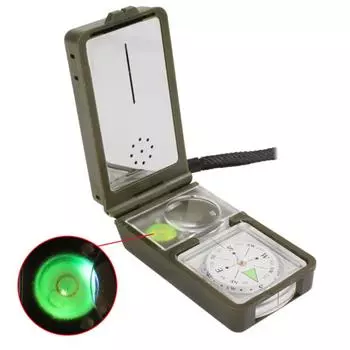Инструменты для отдыха на природе Принадлежности для кемпинга и путешествий Компас для приключений в дикой природе Многофункциональный компас 10-в-1 зелёный