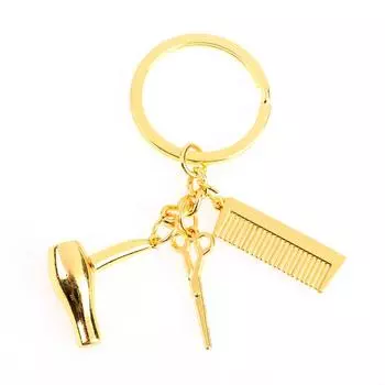 Инструменты для парикмахерской, брелок для ключей, фен, ножницы, расческа, подвески, брелок для моделирования