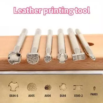 Инструменты для печати по коже 6 видов стилей Тиснение Гравировка Кожевенное дело Утварь DIY Кожаное ремесло Штамповка Штампы Инструменты для ручного искусства 6pcs