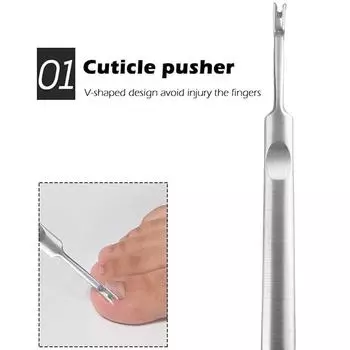 Инструменты для педикюра из нержавеющей стали для ухода за ногами, удаления кутикулы и чистки ногтей