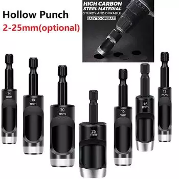 Инструменты для пробивки отверстий в коже Шестигранный адаптер для дырокола Электрический инструмент для пробивки отверстий Картон Кожаный ремень для рукоделия Дырокол для круглых отверстий