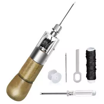 Инструменты для ремонта холста для сапожника, шило для кожи, набор для шитья кожи, вощеная нить, инструменты для ручного шитья, полоски для ремней своими руками A