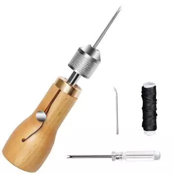 Инструменты для ремонта холста для сапожника, шило для кожи, набор для шитья кожи, вощеная нить, инструменты для ручного шитья, полоски для ремней своими руками B