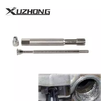 Инструменты для ремонта резьбы 14 мм, инструмент для нарезания резьбы болтов с обратной резьбой, номер детали 640811 для загрязненной резьбы свечей зажигания XLB-1070 серебряный