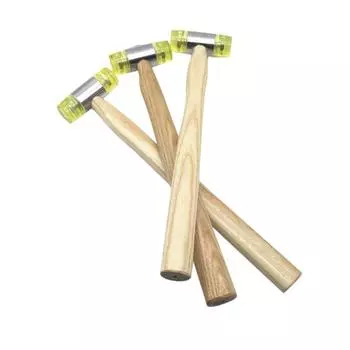 Инструменты для ремонта вмятин без покраски автомобиля, двусторонний резиновый молоток, молоток с деревянной ручкой жёлтый