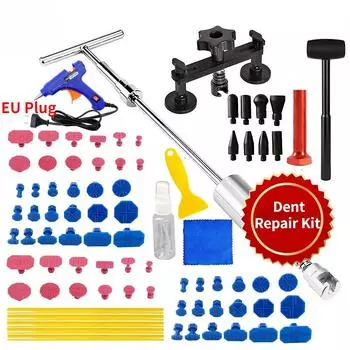 Инструменты для ремонта вмятин без покраски автомобиля Клеевой пистолет с вилкой ЕС Набор для ремонта вмятин на автомобиле Набор для удаления вмятин Съемник вмятин для автомобилей