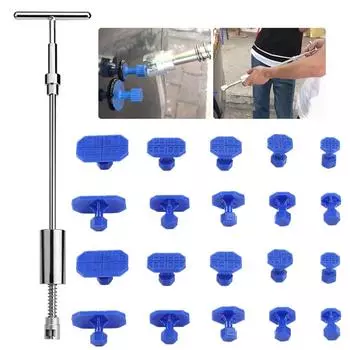 Инструменты для ремонта вмятин без покраски автомобиля, набор для удаления металлических T-образных съемников, обратный молоток, инструмент для кузова автомобиля, набор из 18 присосок