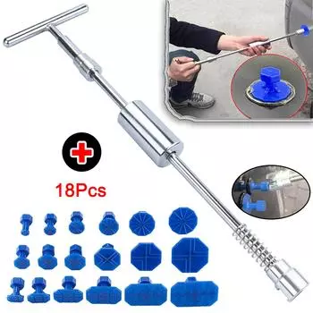 Инструменты для ремонта вмятин без покраски, листовой металл, 2 в 1, Т-образный съемник, скользящие присоски для кузова, ремонт, удаление ям после града, автомобиль