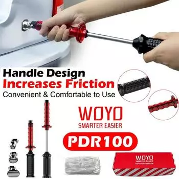 Инструменты для ремонта вмятин на автомобиле WOYO PDR100 Съемник вмятин с обратным молотком и набором вкладок Набор инструментов для удаления вмятин без покраски автомобиля PDR