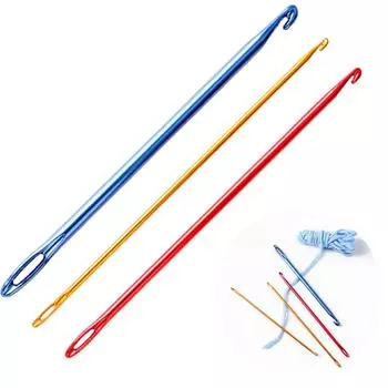 Инструменты для ручного вязания своими руками, спицы для вязания, крючки для вязания из цветного оксида алюминия с отверстием для ушка жёлтый