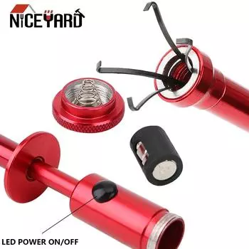 Инструменты для уборки NICEYARD с 4 захватами + светодиодной подсветкой + магнитная длинная пружинная рукоятка, гибкий инструмент для уборки канализации CHINA