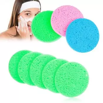 Инструменты для удаления древесной массы Массажная щетка Губка для чистки лица Очищающий инструмент Губка из древесной массы 10pcs random