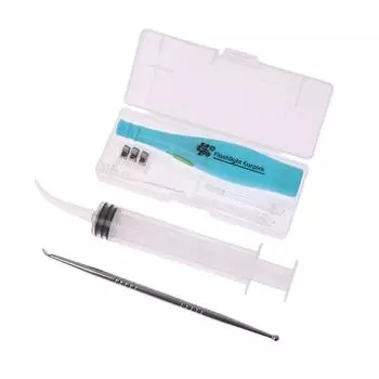 Инструменты для удаления камней из миндалин Светодиодный прибор для удаления ушной серы Из нержавеющей стали Ушная палочка с наконечниками Ирригатор Шприц Чистый инструмент для ухода