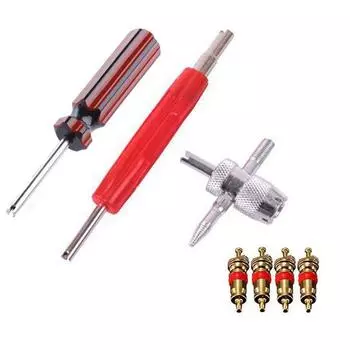Инструменты для удаления сердечника вентиля шины, гаечный ключ с пластиковой ручкой и железным покрытием, ручной инструмент для ремонта сердечника шины для автомобиля, велосипеда, мотоцикла красный