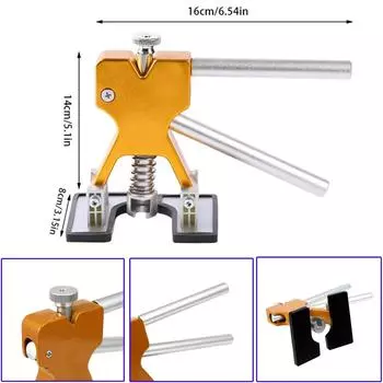 Инструменты для удаления вмятин без покраски автомобиля, съемник вмятин из листового металла, короткий набор для вытаскивания вмятин T-Dent, набор для мастерской с присоской для ремонта автомобильных выбоин