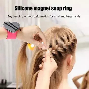 Инструменты для укладки волос визажиста Магнитное силиконовое запястье для хранения шпилек Аксессуары для шитья Подушечка для булавок Безопасный браслет Square зелёный