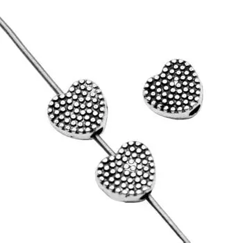 Инструменты для ювелирного бренда: WYISYWG Бусины-сердечки цвета античное серебро 7 мм 20 шт.