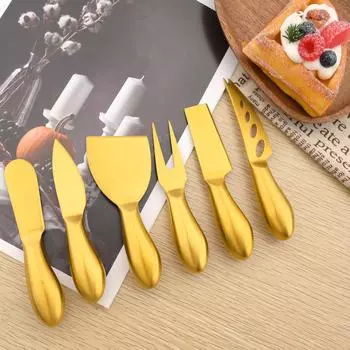 Инструменты для выпечки, матовый, 1 шт., золотой нож для сыра в стиле ретро, многофункциональный нож из нержавеющей стали, столовые приборы для сыра, кухонные гаджеты Shovel knife