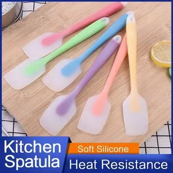 Инструменты для выпечки шпатель Прозрачный мини силиконовый шпатель Кремовый шпатель для выпечки Термостойкие кухонные принадлежности скребок Декоратор 28*5.5CM розовый