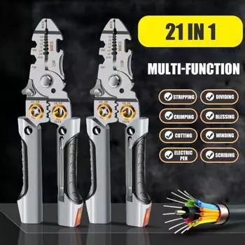 Инструменты для зачистки проводов Профессиональные плоскогубцы электрика с нескользящей ручкой Функция измерения электричества Портативные ножницы для кабеля Провод