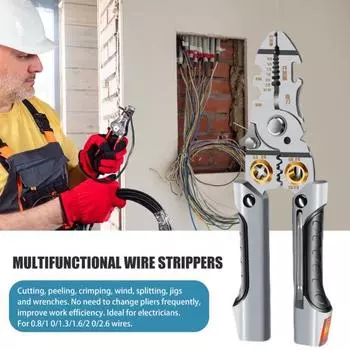 Инструменты для зачистки проводов Профессиональные плоскогубцы электрика с нескользящей ручкой Функция измерения электричества Портативный кабель