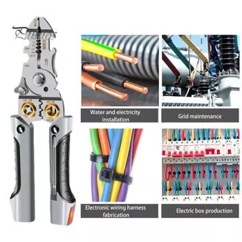 Инструменты для зачистки проводов Профессиональные плоскогубцы электрика с нескользящей ручкой Функция измерения электричества Портативные ножницы для кабеля Плоскогубцы для зачистки проводов A