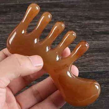 Инструменты Гуаша из натурального бычьего рога, соскобная точка для массажа всего тела, гребень с широкими зубцами