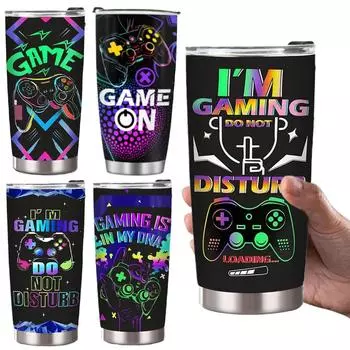 Insulated Drinking Cup 20oz Stainless Steel Gamer Tumbler Cup Coffee Cup for Teen Boy Son Dad Birthday Christmas Present 20oz