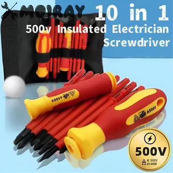 Insulated Electrician Screwdriver High Hardness Set Household Magnetic Cross Word Shaped Plum Blossom Hexagonal Screwdriver