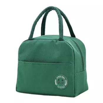 Insulated Lunch Bag Insulation Bento Pack Aluminum Foil Rice Bag Meal Pack Ice Pack Student Bento Lunch Handbag Insulation зелёный