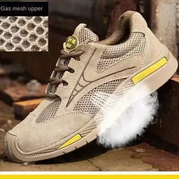 Утепленная обувь, противоударные и противопрокольные ботинки, рабочая обувь с дезодорантом, защитная обувь из коровьей кожи для строительных площадок 36