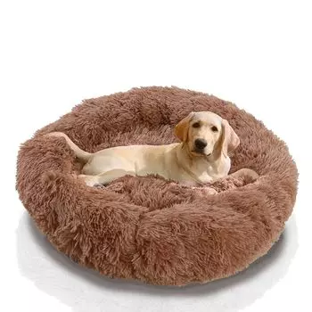 Insvog Dog Bed Cat Bed Warm Pet Bed Washable Pet Cushion Fluffy Pet Mat Fluffy Round Pet Sofa Bed All Year Round Cat Pet House for Medium and Small коричневый