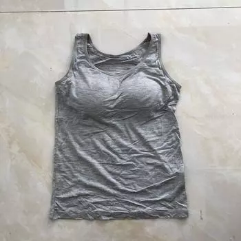 Integrated Foreign Trade Women s Clothing Pure Color Elastic Wireless Cup Grey A- 10-2-1 S