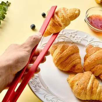 Integrated Silicone Non Slip Bread Clip Food Clip Barbecue Grilled Meat Fried Steak Special Clip красный