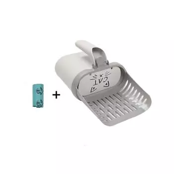 Интегрированная лопатка для кошачьего туалета, съемная вместительная лопата для дерьма, контейнер для хранения, мусорный мешок, инструмент для чистки кошек removable large capacity