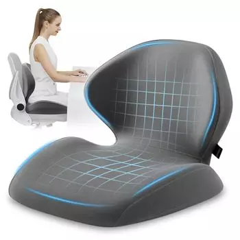 Интегрированное кресло с эффектом памяти, эргономичное, поддерживает поясницу от осанки, боли в пояснице, чехол для инвалидной коляски с ремнем для фиксации, в комплекте, японский серый