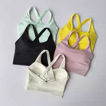 Интегрированное спортивное сердце, высокопрочное профессиональное противоударное нижнее белье для бега, элегантное нижнее белье для йоги и фитнеса, летняя одежда S жёлтый