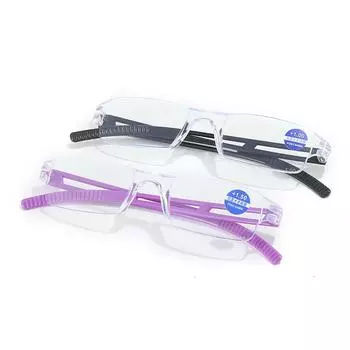 Интегрированные очки для чтения с защитой от синего света, сверхлегкая квадратная оправа, мужские и женские очки для пресбиопии, оправы для очков +100 чёрный