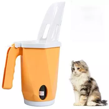 Интегрированный совок для кошачьего туалета, костюм для кошачьего дерьма, лопата для кошачьего туалета, мусорный бак со съемным дном жёлтый